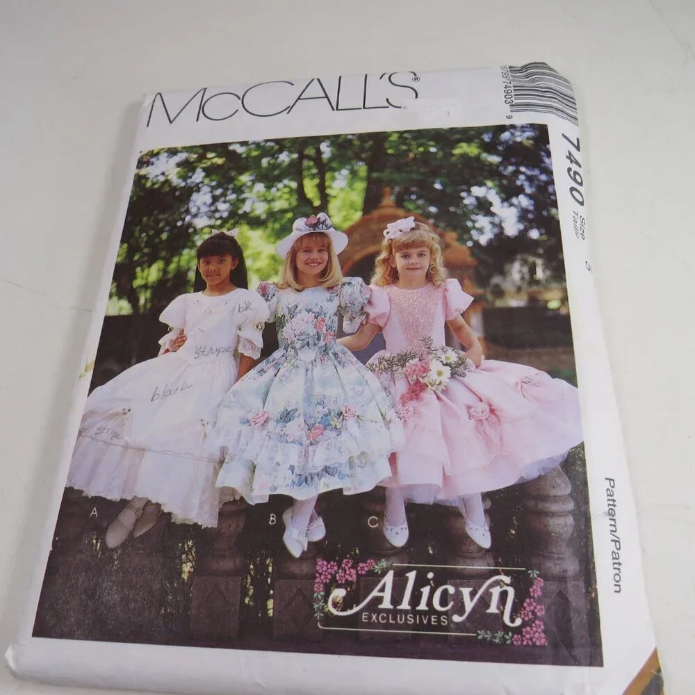 McCalls 7490 Clothing Sewing Pattern Formal Dress, Princess Dress Size 5 UNCUT